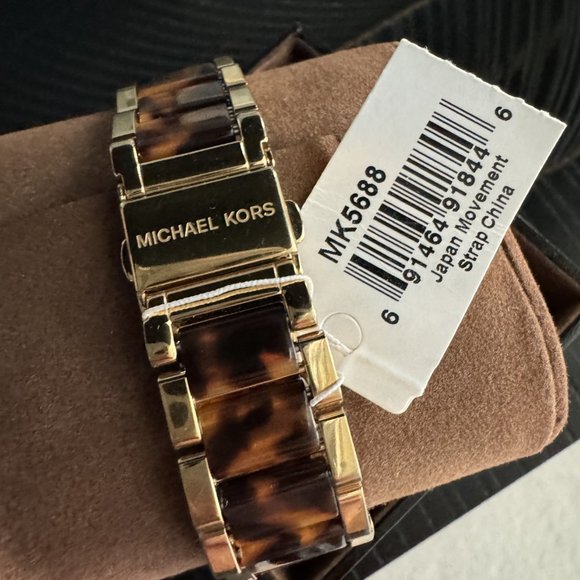 Michael Kors Parker Gold-Tone Tortoise Acetate Watch - Picture 3 of 5